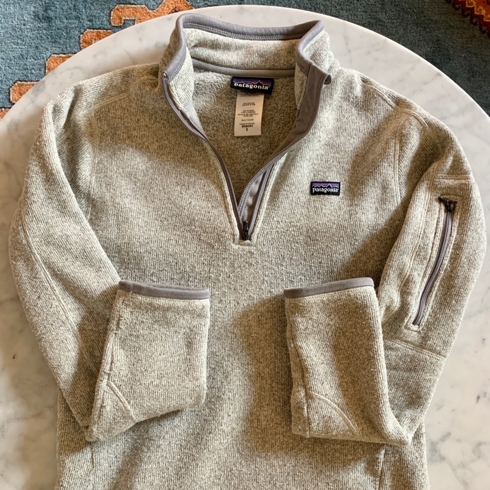 heather grey patagonia 1/4 zip “better sweater”